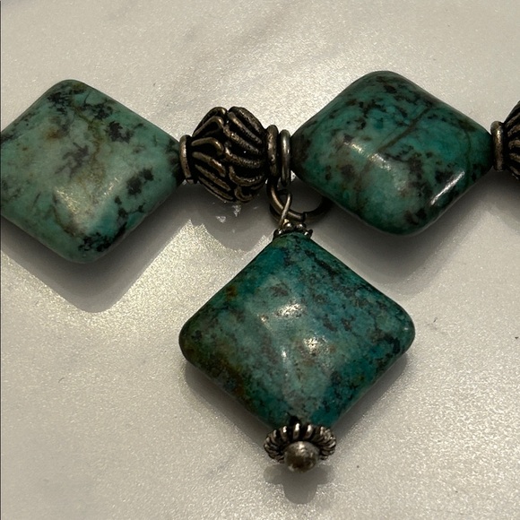 Turquoise Beaded Cross Necklace - Picture 6 of 9